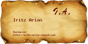 Iritz Arion névjegykártya